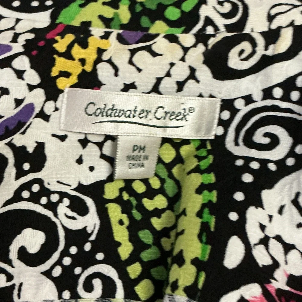 Coldwater Creek Floral Print Button Front Jacket Blazer MP